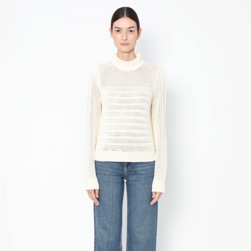 Celine Ruffle Cream Sweater - Picture 2 of 4